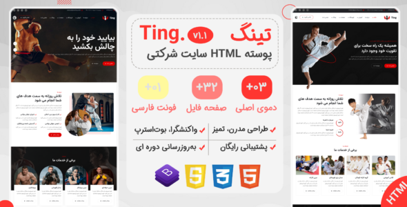 قالب HTML شرکتی تینگ، Ting - قالب قالب شرکتی HTML